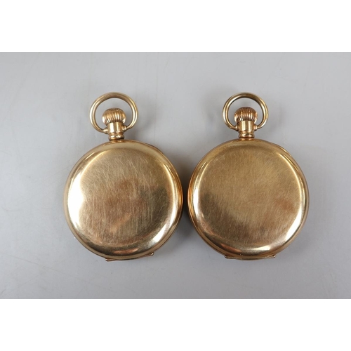 68 - 2 gold tone Dennison pocket watches