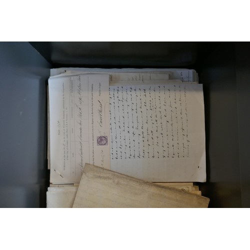 434 - 2 deed boxes containing 18th 19th and early 20th century parchments