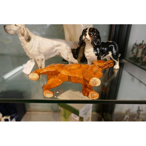 122 - Large Beswick cat together with 3 Beswick dogs