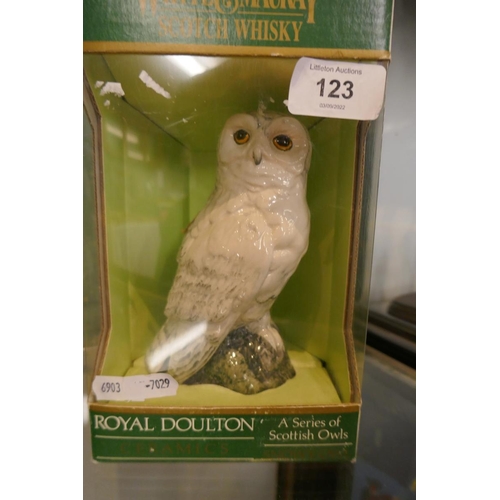 123 - Royal Doulton snowy owl decanter unopened