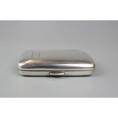 13 - Hallmarked silver cigarette case Birmingham 1904 engraved Winchester College - Approx weight: 93g