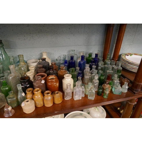 149 - Large collection of Antique & Vintage bottles to include Esso bottle