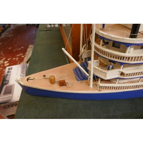 161 - Large scratch built model of a steamer paddle boat