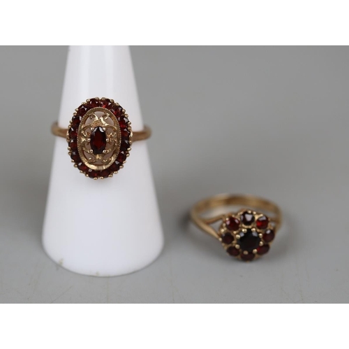 22 - 2 gold ruby set rings