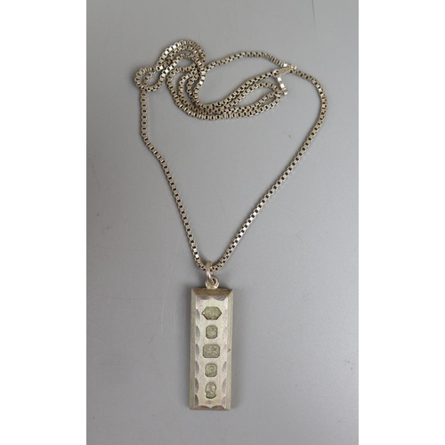 28 - Silver ingot & chain