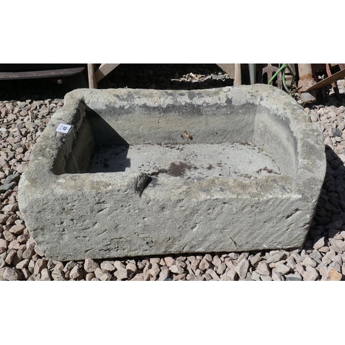 408 - Small antique stone trough - Approx size: W: 40cm D: 53cm H: 18cm