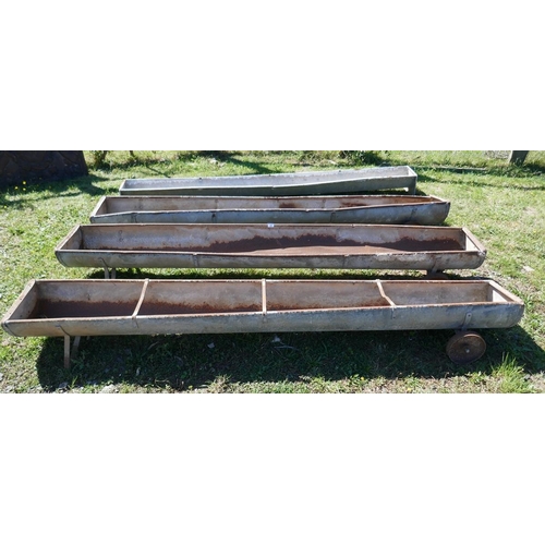 415 - 4 galvanised feeding troughs