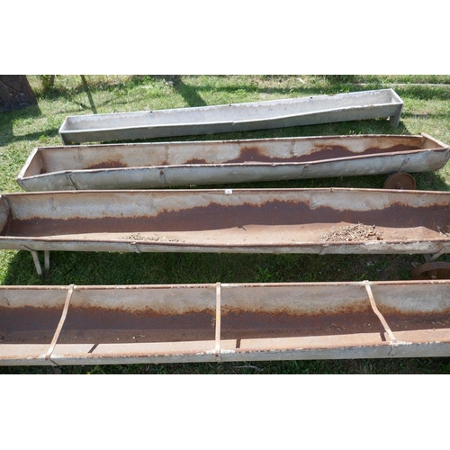 415 - 4 galvanised feeding troughs