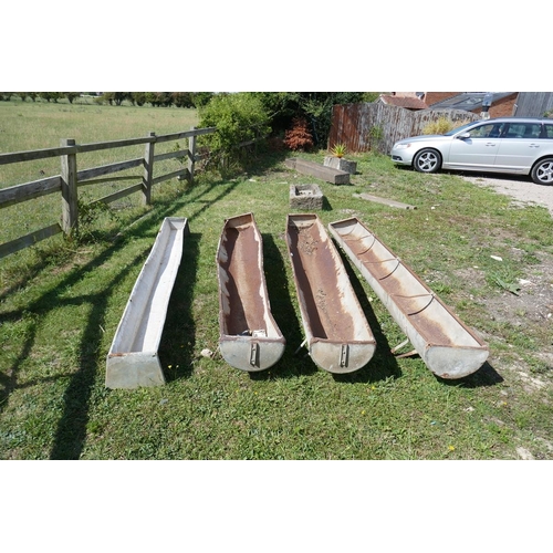 415 - 4 galvanised feeding troughs