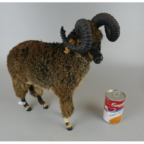 73 - Victorian model ram with real fur - Approx height: 36cm