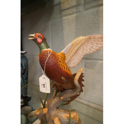 91 - Pheasant sculpture - Approx height: 31cm