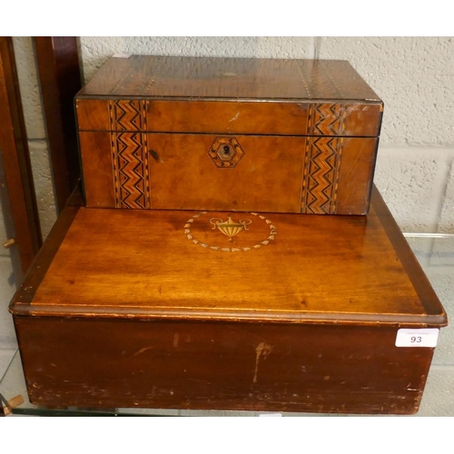 93 - 2 inlaid wooden boxes