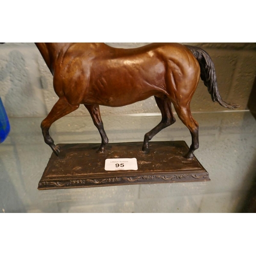 95 - Bronze Horse sculpture by Franklin Mint - Approx height: 19cm