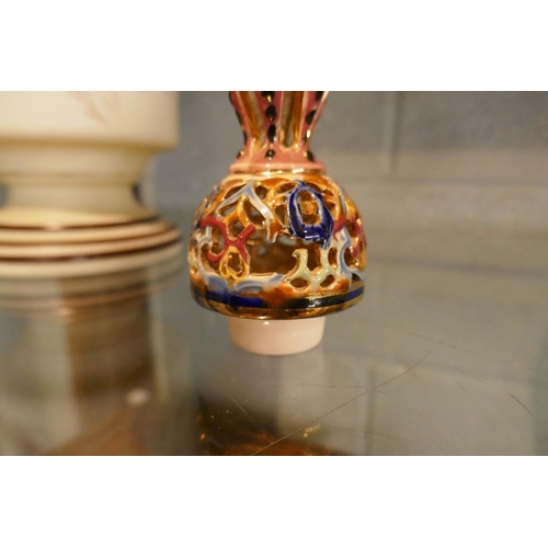 98 - Fischer Budapest pierced urn A/F - Approx height: 50cm