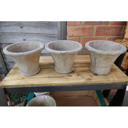 409 - Collection of terracotta glazed planters