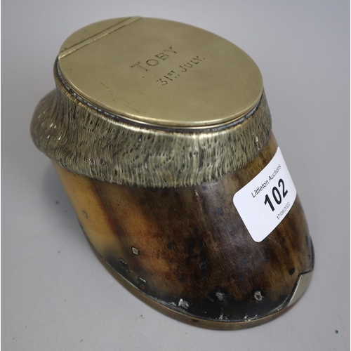 102 - Rowland Ward & Co horse hoof ink well