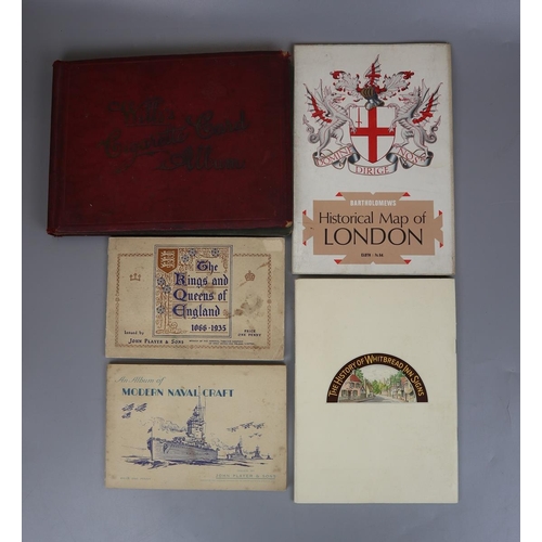 124 - Collection of ephemera to include cigarette cards, maps etc