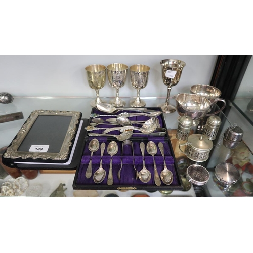 148 - Collection of silver plate