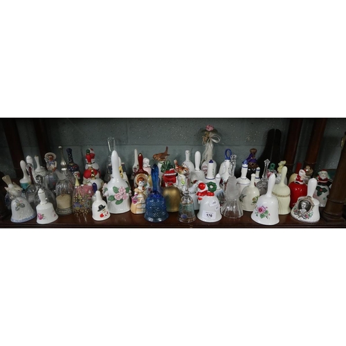 176 - Collection of glass & porcelain bell's