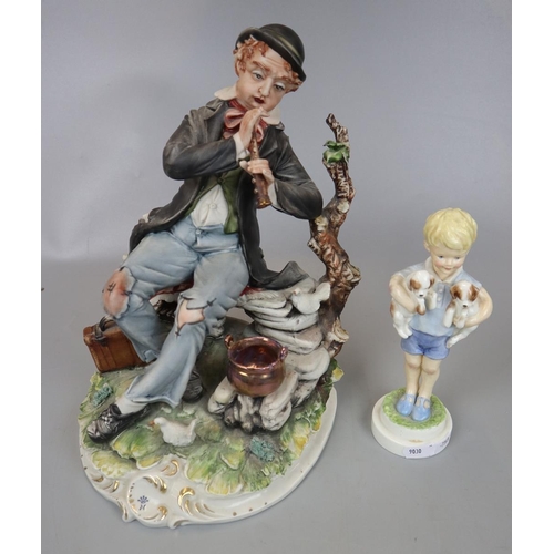 184 - Capodimonte figurine together with a Royal Worcester boy figurine