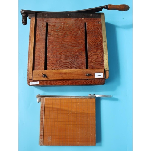 196 - 2 vintage paper guillotines