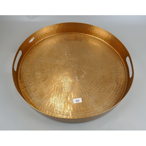 202 - Large gold coloured ally tray