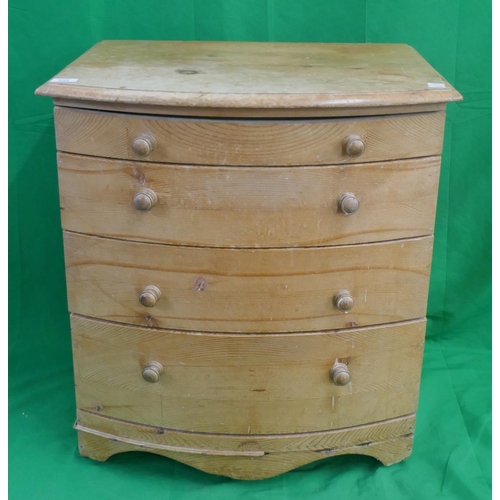 238 - Small pine bow front chest of drawers