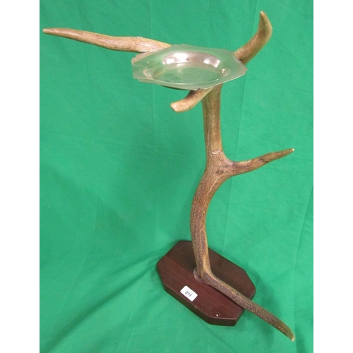 277 - Unusual antler ashtray stand - Approx height: 66cm