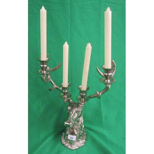 284 - Crown four branch candleabra in the form of a stag