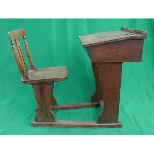 337 - Vintage school desk with sliding chair