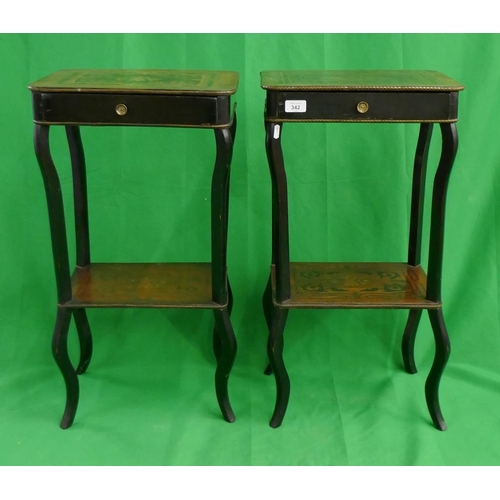 342 - Near pair of early inlaid side tables