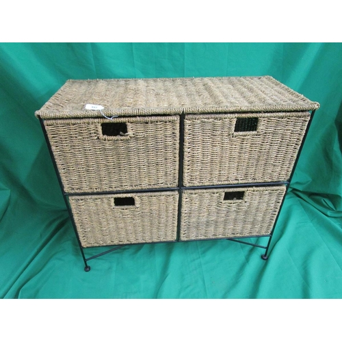 357 - Wicker chest of drawers - Approx size: W: 76cm x D: 33cm H: 67cm