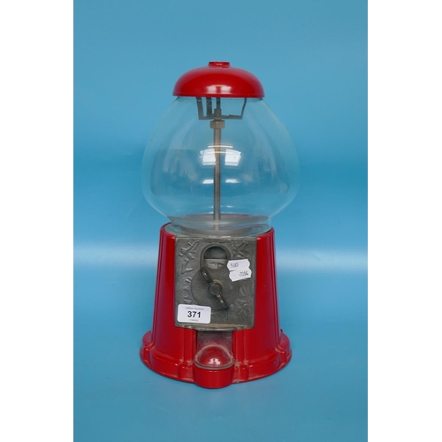 371 - Vintage gumball machine - Approx height: 37cm