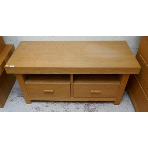 389 - Oak coffee table with drawers 