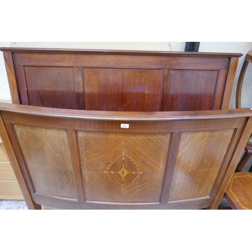 394 - Edwardian mahogany inlaid double bed