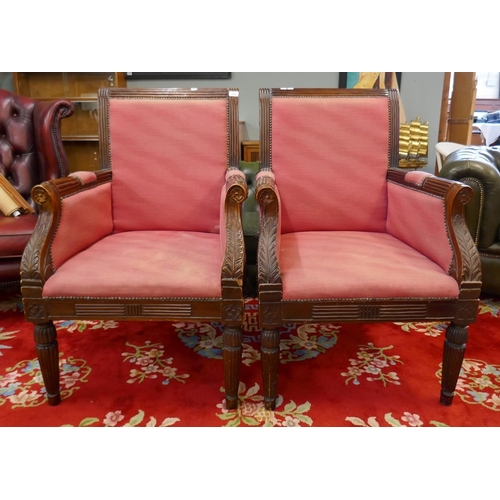 428 - Pair of William IV style armchairs