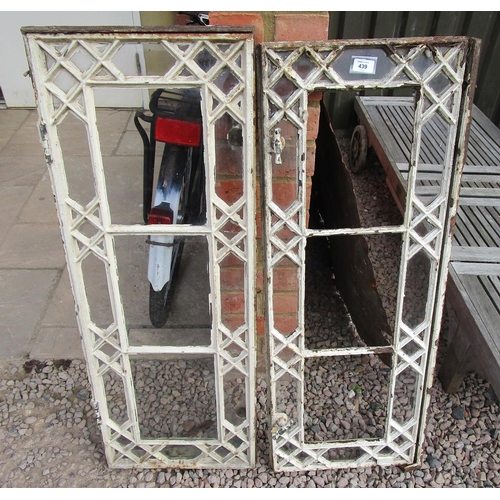 439 - Pair of cast-iron-framed windows - Approx size: 40cm x 108cm