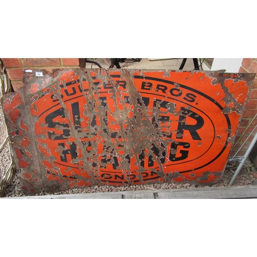 440 - Large distressed enamel sign - Approx size: 150cm x 92cm