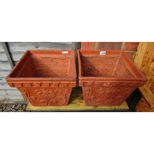 458 - Pair of terracotta plant pots - Approx height: 27cm