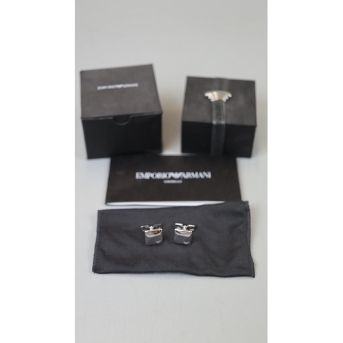 63 - Pair of Armani cufflinks in box with COA