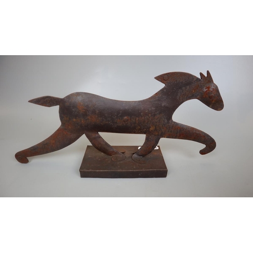 127 - Brass horse figurine together with a metal horse figurine