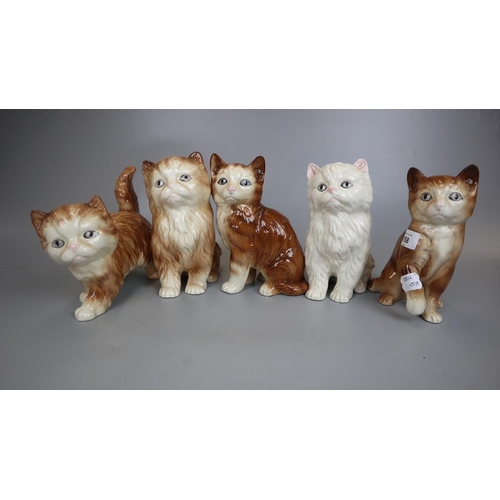 158 - 5 Melba Ware cat figurines