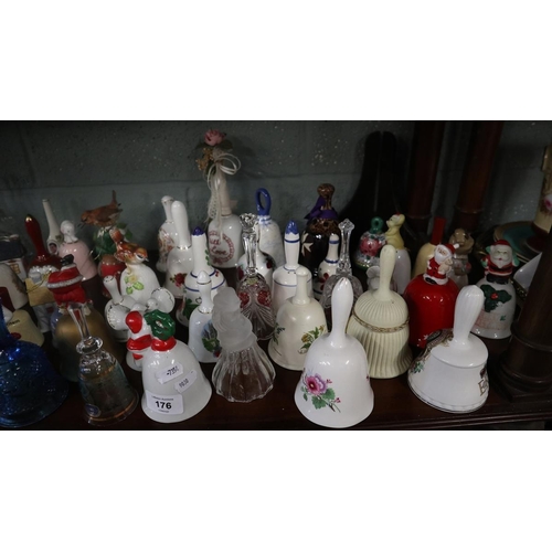 176 - Collection of glass & porcelain bell's