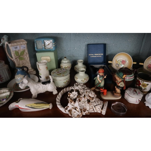 186 - Large collection of ceramics to include Suzy Cooper, Goebel, Sadler etc