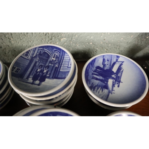 188 - Collection of small Copenhagen blue & white plates