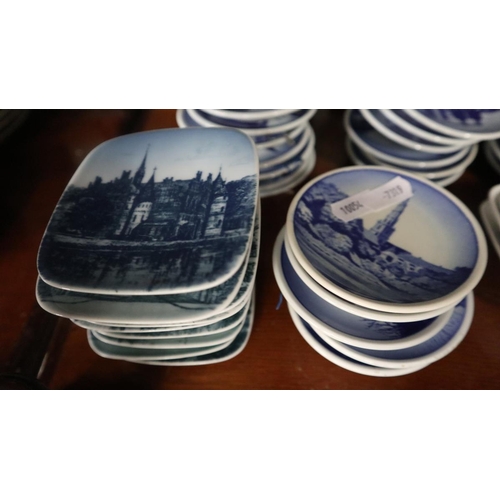 188 - Collection of small Copenhagen blue & white plates