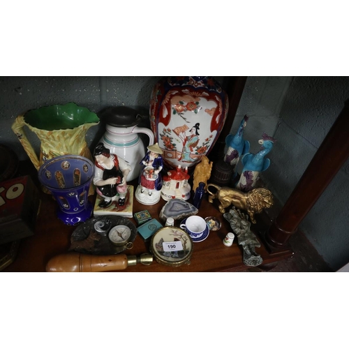 190 - Collectables to include Staffordshire, Burleigh ware etc