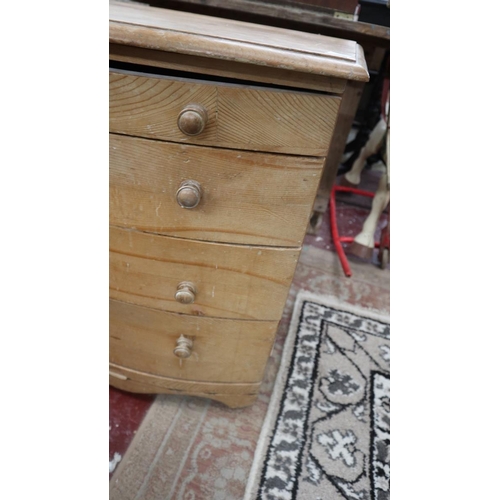 238 - Small pine bow front chest of drawers