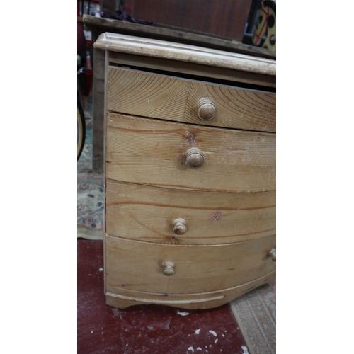 238 - Small pine bow front chest of drawers