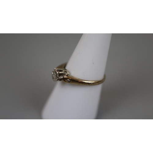 29 - Gold diamond solitaire ring - Approx size: N